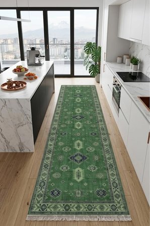 Dekoratif Halı Kaymaz Taban Leke Tutmaz Yıkanabilir Kilim Özel Ölçü Salon Halısı 3025-1