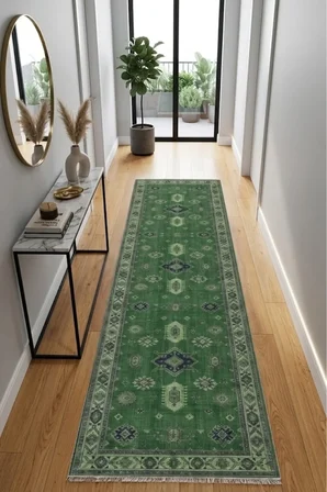 Dekoratif Halı Kaymaz Taban Leke Tutmaz Yıkanabilir Kilim Özel Ölçü Salon Halısı 3025-1