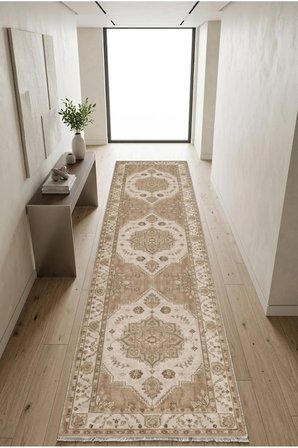 Dekoratif Halı Kaymaz Taban Leke Tutmaz Yıkanabilir Kilim Özel Ölçü Salon Halısı 3027-2