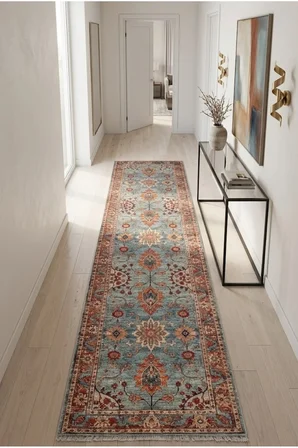 Dekoratif Halı Kaymaz Taban Leke Tutmaz Yıkanabilir Kilim Özel Ölçü Salon Halısı 3030