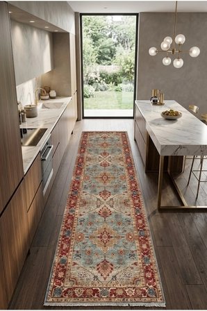 Dekoratif Halı Kaymaz Taban Leke Tutmaz Yıkanabilir Kilim Özel Ölçü Salon Halısı 3032