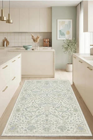 Dekoratif Halı Kaymaz Taban Leke Tutmaz Yıkanabilir Kilim Özel Ölçü Salon Halısı 3039