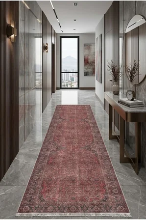 Dekoratif Halı Kaymaz Taban Leke Tutmaz Yıkanabilir Kilim Özel Ölçü Salon Halısı 3042
