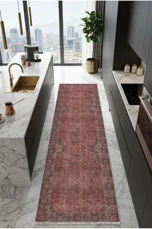 Dekoratif Halı Kaymaz Taban Leke Tutmaz Yıkanabilir Kilim Özel Ölçü Salon Halısı 3042