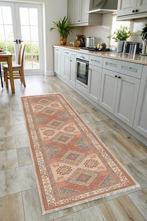 Dekoratif Halı Kaymaz Taban Leke Tutmaz Yıkanabilir Kilim Özel Ölçü Salon Halısı 3049