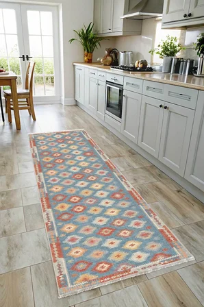 Dekoratif Halı Kaymaz Taban Leke Tutmaz Yıkanabilir Kilim Özel Ölçü Salon Halısı 3050