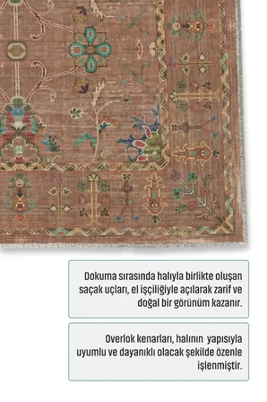 Dekoratif Halı Kaymaz Taban Leke Tutmaz Yıkanabilir Kilim Özel Ölçü Salon Halısı 3051