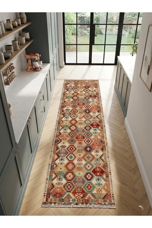 Dekoratif Halı Kaymaz Taban Leke Tutmaz Yıkanabilir Kilim Özel Ölçü Salon Halısı 3056