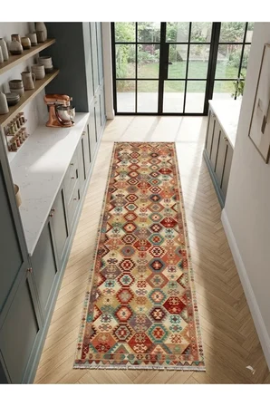 Dekoratif Halı Kaymaz Taban Leke Tutmaz Yıkanabilir Kilim Özel Ölçü Salon Halısı 3056