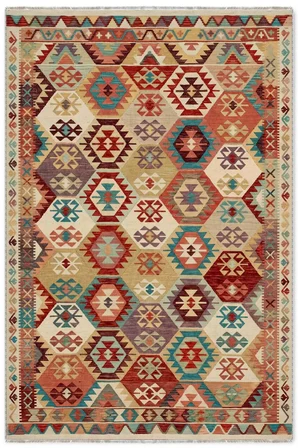Dekoratif Halı Kaymaz Taban Leke Tutmaz Yıkanabilir Kilim Özel Ölçü Salon Halısı 3056