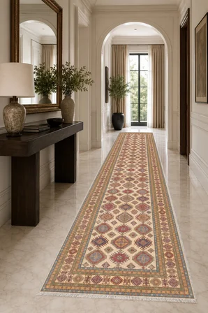 Dekoratif Halı Kaymaz Taban Leke Tutmaz Yıkanabilir Kilim Özel Ölçü Salon Halısı 3057