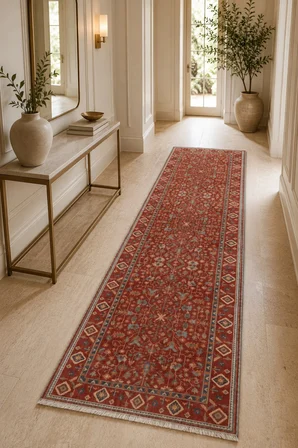 Dekoratif Halı Kaymaz Taban Leke Tutmaz Yıkanabilir Kilim Özel Ölçü Salon Halısı 3061