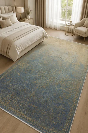 Dekoratif Halı Kaymaz Taban Leke Tutmaz Yıkanabilir Kilim Özel Ölçü Salon Halısı 3063