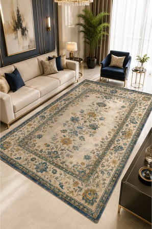 Dekoratif Halı Kaymaz Taban Leke Tutmaz Yıkanabilir Kilim Özel Ölçü Salon Halısı 3065