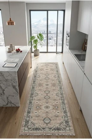 Yolluk Halı Kaymaz Taban Yıkanabilir Leke Tutmaz Kilim Özel Ölçü Koridor Halısı 3026