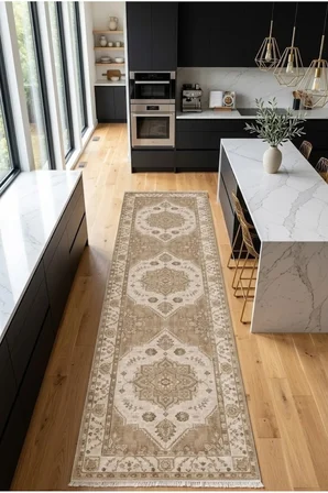 Yolluk Halı Kaymaz Taban Yıkanabilir Leke Tutmaz Kilim Özel Ölçü Koridor Halısı 3027-2