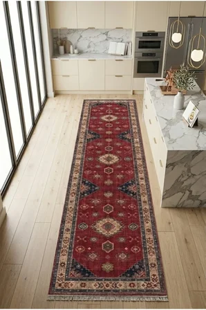 Yolluk Halı Kaymaz Taban Yıkanabilir Leke Tutmaz Kilim Özel Ölçü Koridor Halısı 3029