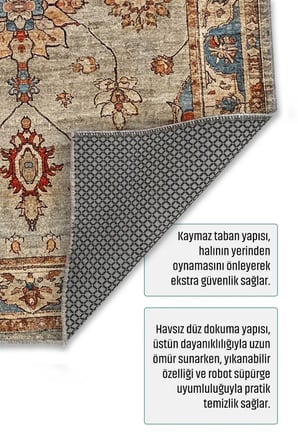 Yolluk Halı Kaymaz Taban Yıkanabilir Leke Tutmaz Kilim Özel Ölçü Koridor Halısı 3031