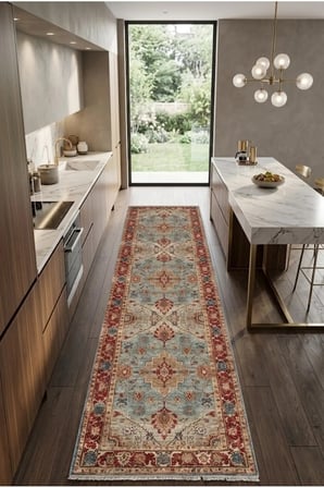 Yolluk Halı Kaymaz Taban Yıkanabilir Leke Tutmaz Kilim Özel Ölçü Koridor Halısı 3032