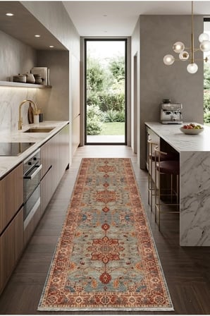 Yolluk Halı Kaymaz Taban Yıkanabilir Leke Tutmaz Kilim Özel Ölçü Koridor Halısı 3034