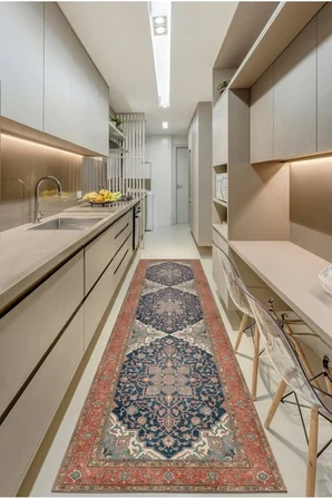 Yolluk Halı Kaymaz Taban Yıkanabilir Leke Tutmaz Kilim Özel Ölçü Koridor Halısı 3041