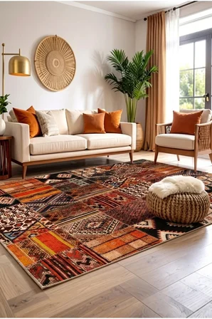 Yolluk Halı Kaymaz Taban Yıkanabilir Leke Tutmaz Kilim Özel Ölçü Koridor Halısı 3046