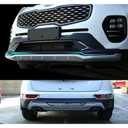 Leonpart Kia Sportage Ön ve Arka Koruma Difüzör 2016 -2019 Çift Çıkış Egzoz