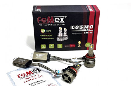 Femex Cosmo Plus H11 Şimşek Etkili Led Xenon 80W 18.000 Lumen