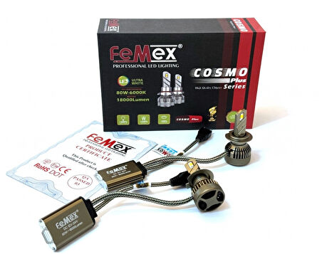 Femex Cosmo Plus H7 Şimşek Etkili Led Xenon 80W 18.000 Lumen