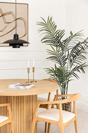 Helsinki Beyaz C Model Bohem Natural Ahşap Sandalye