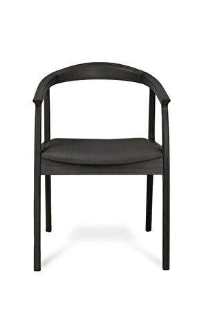 Helsinki Antrasit C Model Bohem Sİyah Ahşap Sandalye