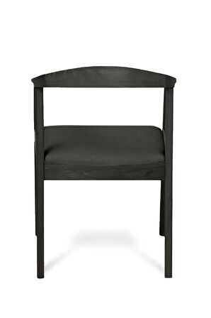 Helsinki Antrasit C Model Bohem Sİyah Ahşap Sandalye