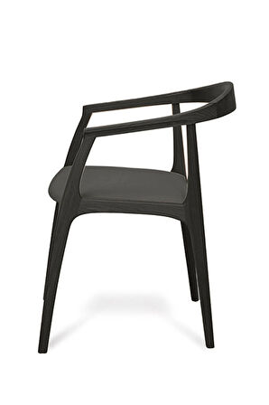 Helsinki Antrasit C Model Bohem Sİyah Ahşap Sandalye