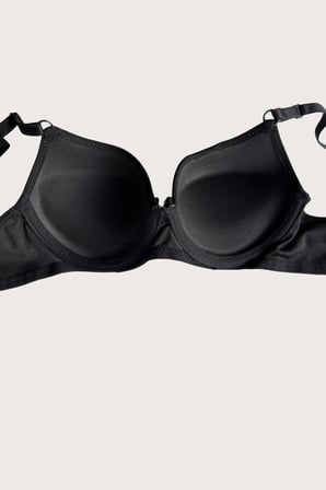 Siyah-Beyaz 2'li Mikro Kumaş Push Up Dolgulu Balenli Günlük Destekli Sütyen