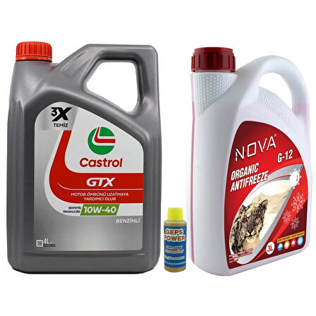 Gtx 10w-40 A3/b4 Yarı Sentetik Motor Yağı 4 L + Organik Kırmızı Antifriz 3 L + Cam Suyu 80 M
