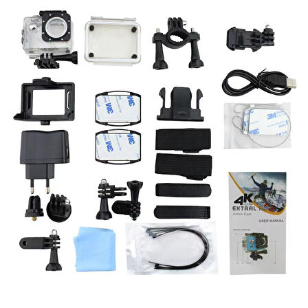 Çeşithane WiFi Spor Kamera – 4K Ultra HD Aksiyon Kamerası, 30M Su Geçirmez, 2” Geniş Açı Ekran, Mini Outdoor Kamera, 900mAh Harici Pilli 4K Action