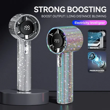 Çeşithane S5 Turbo Fan, Fırçasız Motorlu Şarjlı El Fanı, Dijital Ekranlı Taşınabilir Yüksek Hızlı Mini Fan