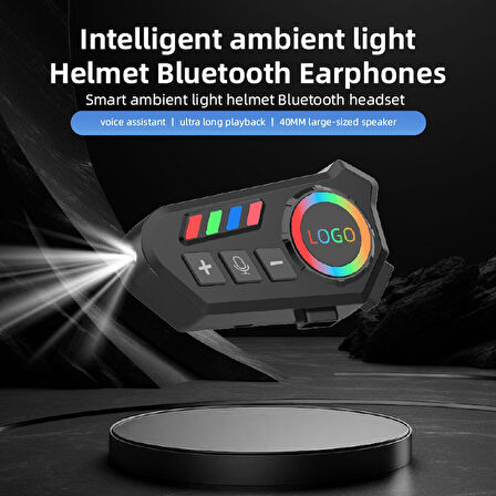 Çeşithane K06 Motosiklet Kask Kulaklığı – Su Geçirmez Bluetooth 5.4, 40 Saat Çalma Süresi, LED Işıklı, Ses Asistanı Destekli Kablosuz Kask Kulaklığı