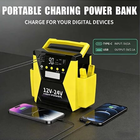 Çeşithane 98000mAh 12 24 Volt Akü Takviye Cihazı 4000A Powerbank