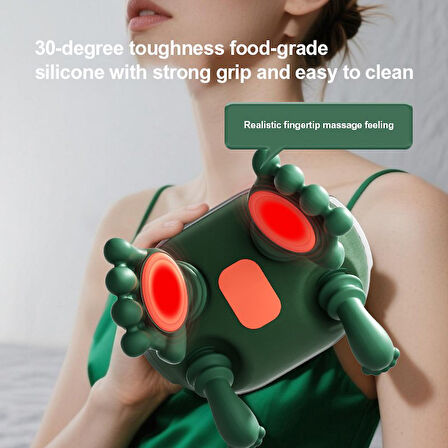 Çeşithane Termal Titreşimli Masaj Aleti – Parmak Basınçlı, Fırçasız Motorlu, 3 Kademeli Elektrikli Boyun & Sırt Masaj Cihazı, Isıtmalı Masaj Aleti