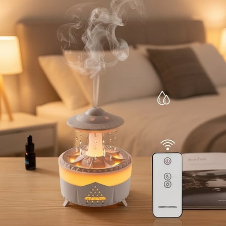 Çeşithane Yağmur Efektli Aroma Difüzör Uzaktan Kumandalı Ultrasonik Hava Nemlendirici