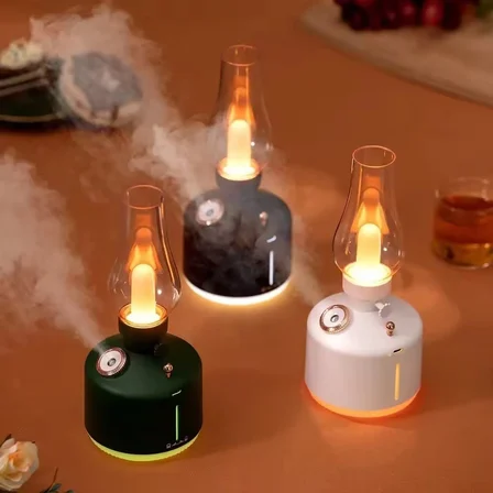 Çeşithane Vintage Lamba Aroma Difüzör Ultrasonik Hava Nemlendirici LED Işıklı