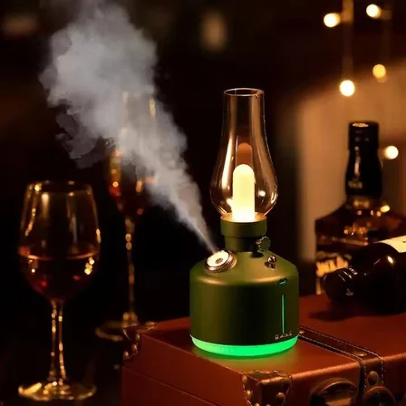 Çeşithane Vintage Lamba Aroma Difüzör Ultrasonik Hava Nemlendirici LED Işıklı