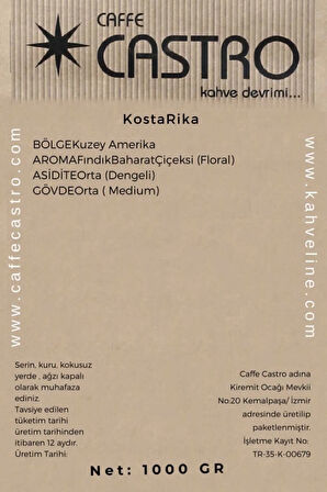 Kosta Rika SHG V60 Kahve (Öğütülmüş) 1000 Gr.(4X250 GR)