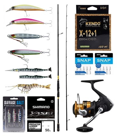 Yek Outdoor Pro Spin Olta Seti Okuma Ceymar SW Bass 243cm MH 14-42gr M-Fast Olta Kamışı & Shimano Makina FX 4000 FC