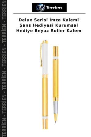 Delux Serisi İmza Kalemi Şans Hediyesi Kurumsal Hediye Beyaz Roller Kalem
