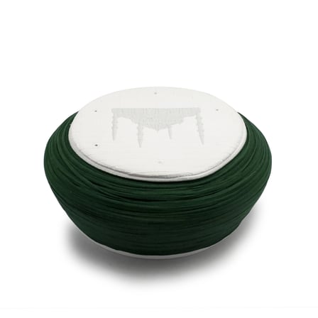Cami Sarığı – Yeşil Kumaş – Beyaz Takke – Yuvarlak Sarım – Cami Nakışlı – 7 Metre