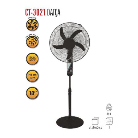 Cata Datça 46cm (18inç) Ayaklı Vantilatör Ct-3021