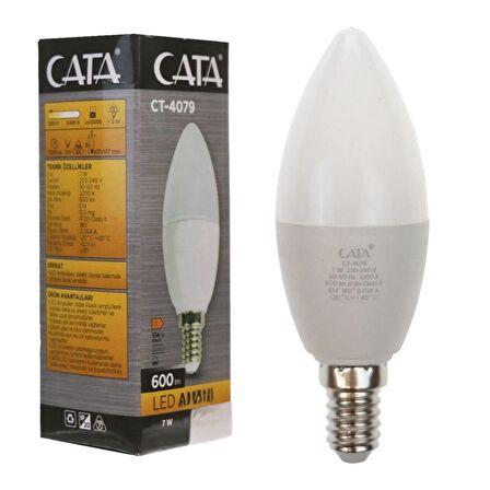 Asyagrup Cata 7w Led Buji Ampul - Beyaz Işık - 6 Adet