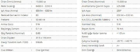 Cata 9W Led Ampul E27 Duylu 3200K Gün Işığı CT-4091
